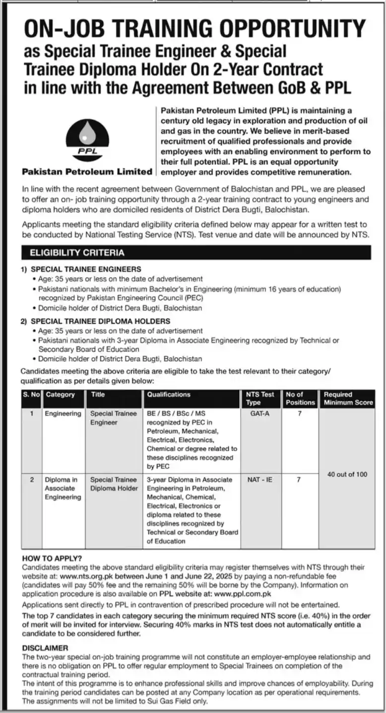PPL Jobs 2025 Online Apply Advertisement