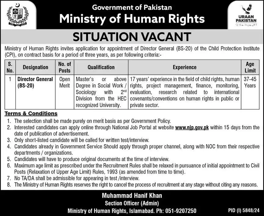 MOHR Jobs 2025 Advertisement: