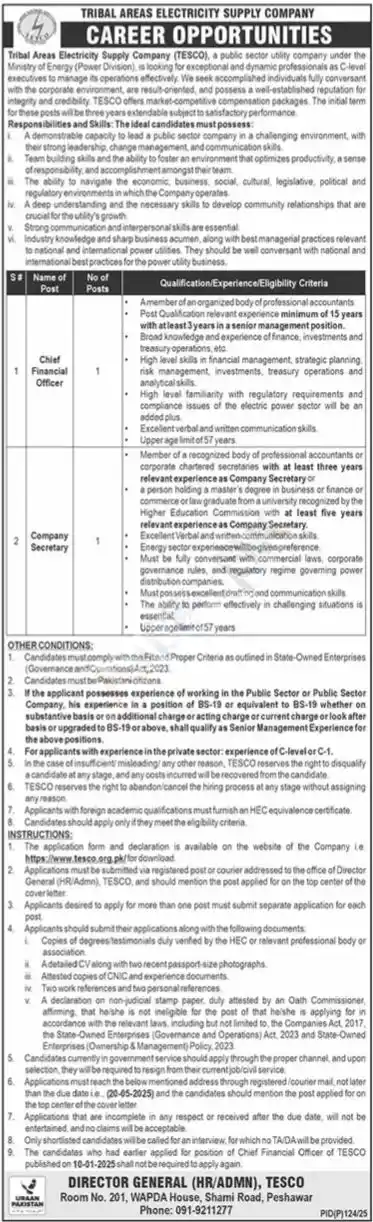 Lahore Electric Supply Company LESCO Latest Jobs 2025 Advertisement