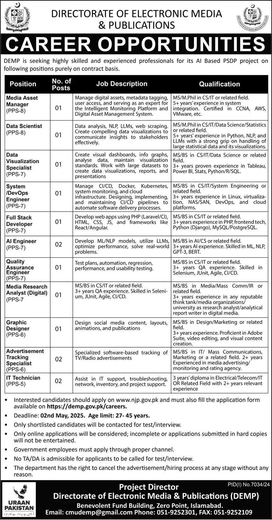 DEMP Jobs 2025 Advertisement