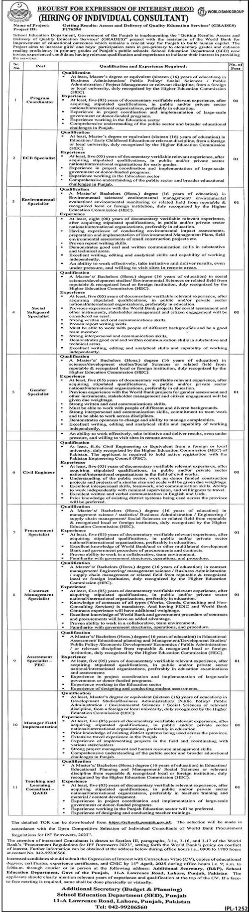 SED Jobs 025 Advertisement