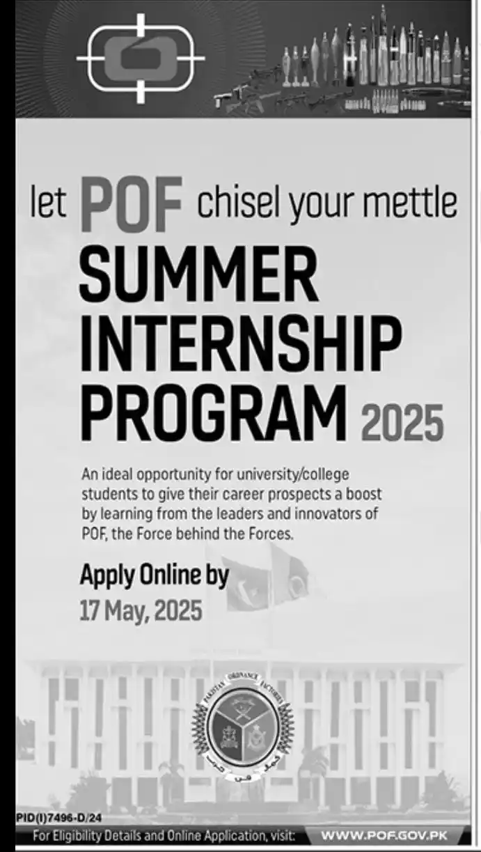 POF Summer Internship Program Advertisement