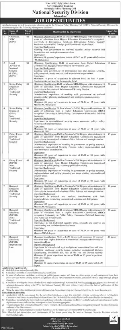 SPPC Jobs 2025 Advertisement