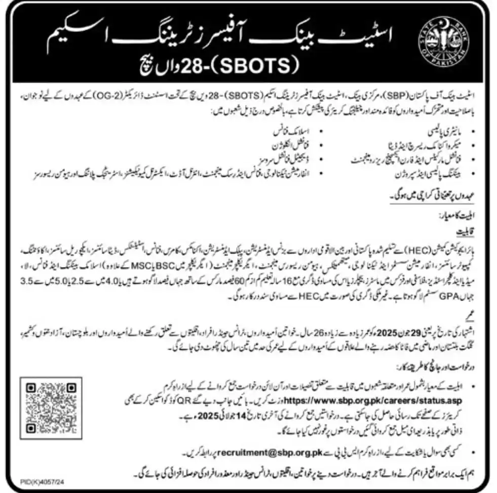Sindh Bank Jobs 2025 Advertisement: